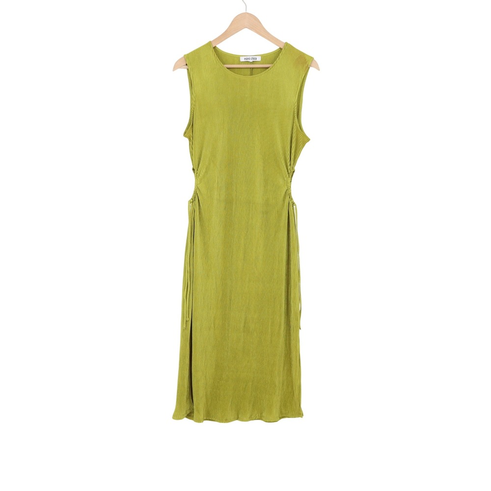 Mimi Chica Midi Dress Womens N/A Plisse Lime Green Side Cut Out Fair